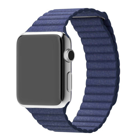 Кожаный ремешок Leather Loop на Apple Watch 42/44/45mm Midnight blue Кожаный ремешок Leather Loop на Apple Watch 42/44/45mm Midnight blue